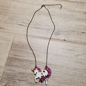 Girls Kids Unicorn Sparkle Necklace